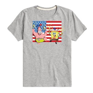Boys' - SpongeBob SquarePants - Patrick Sparkers Flag Short Sleeve Graphic T-Shirt - 1 of 4