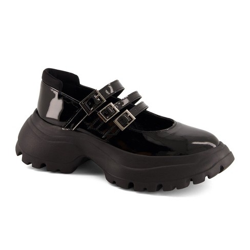 Andrea Combat Mary Janes 87254 Patent Black 9 Target