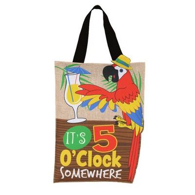 Briarwood Lane It's 5 O'Clock Summer Burlap Door Hanger Embroider