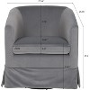 Acekool Modern Swivel Chair, Upholstered Accent Armchair with Wide Seat & Elastic Cushion for Living Room, Bedroom, Office - 2 of 4