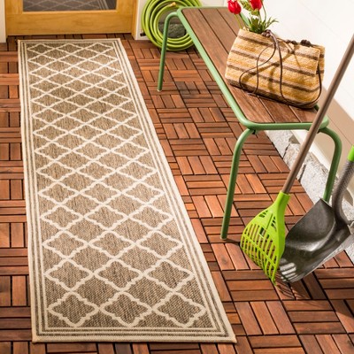 Coastal Charm Easy-Care Beige Synthetic 2' x 8' Runner Rug
