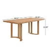 Christopher Knight Home Nicholas 69" Rubberwood Modern 6 Seater Rectangle Dining Table Natural - 3 of 4