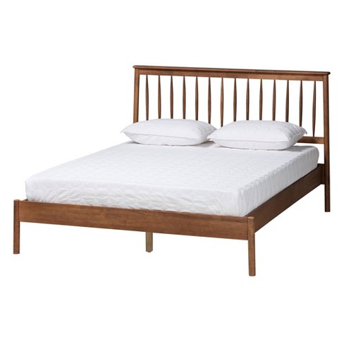 Agatis Wood Queen Size Bed Walnut Brown Baxton Studio Target