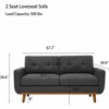 QingMoon Mid-Century Loveseat Sofa, 67.7" 2-Seat Upholstered Couch with Wooden Legs and Tufted Back for Living Room and Office - 4 of 4