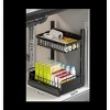 Under Sink Organizer, Kitchen Storage Organizer - L-Shaped Carbon Steel Organiser (Black, 36x26x41cm) Height-Adjustable - 4 of 4