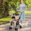 Tangkula Double Dog Stroller Foldable 3-in-1 4 Wheels with 2 Detachable Carriers Safety Belt Washable Cover Removable Pads for Small Medium Dogs - 3 of 4