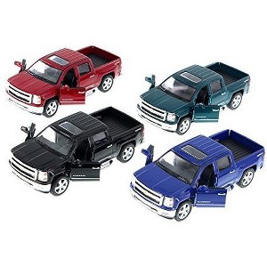 KiNSMART 2014 Chevrolet Silverado LTZ Crew Cab 4x4 1:46 Scale 5" Die Cast Metal Model Pick-up Truck Toy (4Set) - 1 of 4