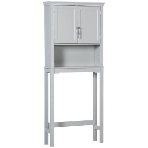 Resenkos Bathroom Cabinet, Above Over Toilet Storage Cabinet,Modern Over The Toilet Storage Cabinet, Double Door Bathroom Organizer with Open Shelf, - 1 of 1