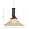 Toltec Lighting Apollo 1 - Light Pendant in  Dark Granite with 18" Square Amber Crystal Shade - 2 of 2