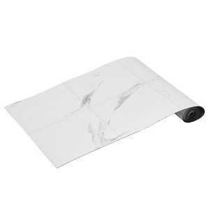 VEVOR Self Adhesive Vinyl Floor Tiles 390 x 23.6 inch, 1.5mm Thick Peel & Stick, White Marble Texture DIY Flooring for Kitchen, Dining Room - 1 of 4