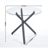 Vynxaria Black Round End Table - Modern Tempered Glass Dining & Space-Saving Kitchen Table - 4 of 4