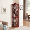 Vynxaria Gleaming Cherry Crown Corner Curio Cabinet - 2 of 4