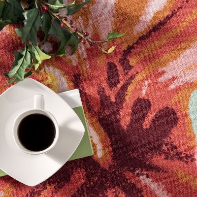 Multicolor Tropical Floral 49" Round Synthetic Indoor/Outdoor Rug