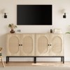 Rattan Buffet Storage Cabinet, Sideboard Cabinet with Adjustable Shelves, Accent Wooden Small Cabinet with 2-Tier Storage - 3 of 4