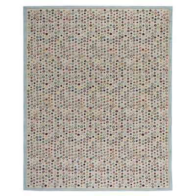 Indigo Geometric Handmade Wool 4'x6' Easy-Care Rug