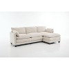 Hyleory Corduroy L-Shaped Sectional Sofa, 3-Seater Couch with Movable Ottoman, Modular Living Room Furniture for Apartments - 2 of 4