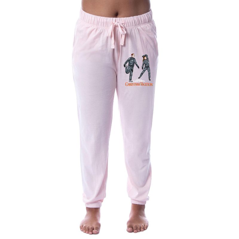 National Lampoon's Christmas Vacation Womens' Sleep Jogger Pajama Pants Pink, 1 of 4