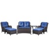 Gymojoy 7 Piece Outdoor Wicker Loveseat Sofa with Patio Chairs with Coffee Table and Ottoman Sets - 2 of 4