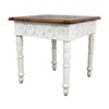 Moti Bay Solid Wood Hand Carved End Table with Brown Top and Ivory Base - 3 of 4