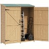 Acekool Outdoor Storage Cabinet, Wooden Tool Shed with Waterproof Roof, 2 Removable Shelves, Double Lockable Doors, Large Storage for Yard or Patio - 2 of 4