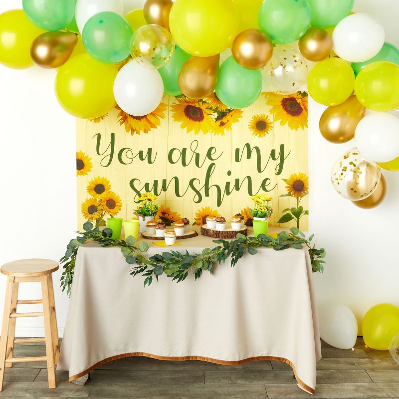 Sparkle and Bash 75 Piece Set Sunflower You are My Sunshine Banner & Garland Arch Balloons for Baby Shower Party Decorations, 2 of 7