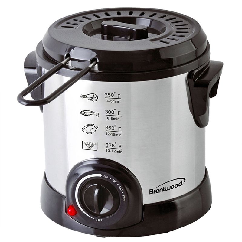 Brentwood 1 Liter Electric Deep Fryer in Stainless Steel, 1 of 5
