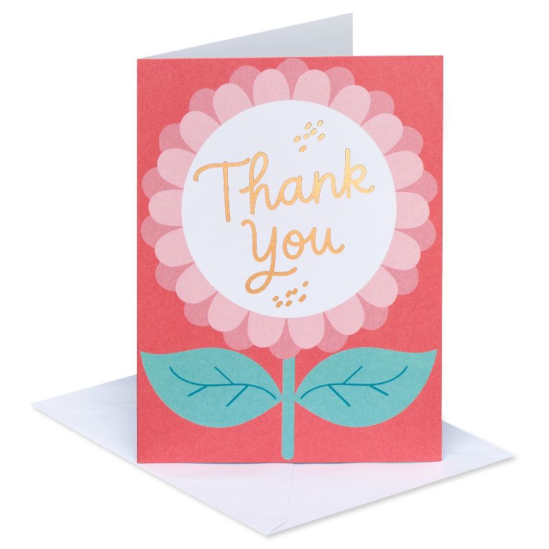 10ct Thank You Cards Flower Lettering Gold, 3 of 8