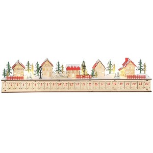 Whisen Christmas Advent Calendar with 24 Countdown Drawers and LED Lights, Wooden Advent Calendar House - 1 of 4