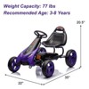 UNISOAR Kids Pedal Go Kart,4 Wheels Racer Toy Car with Adjustable Seat,Pedal Powered Ride On Car(Purple) - 3 of 4