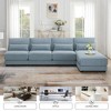 120" Oversized Reversible L-Shaped Armless Sectional Sofa with Chaise, Wide 30" Seats, Loop Yarn Fabric - 4 of 4