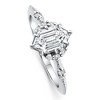 Pompeii3 Certified 1 1/3Ct Elongated Hexagon Diamond Engagement Ring 14k Gold Lab Created - 2 of 4