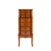 Marie Traditional Wood 7 Lined Drawer Jewelry Armoire Oak - Powell: Freestanding with Built-in Mirror - 3 of 4