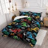 Boersma Child's Cartoon Racing Car Comforter for Boys' Racecar Bed Decor,Colorful Car Pattern Black Comforter Toddler Bedding Set,Cool Extreme Sports - 3 of 4