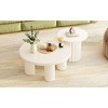 NicBex Set of 2 Roman Column Coffee Table with 1 Glass Top Side  End Table, Modern Irregular Center Table for Living Room - 3 of 4