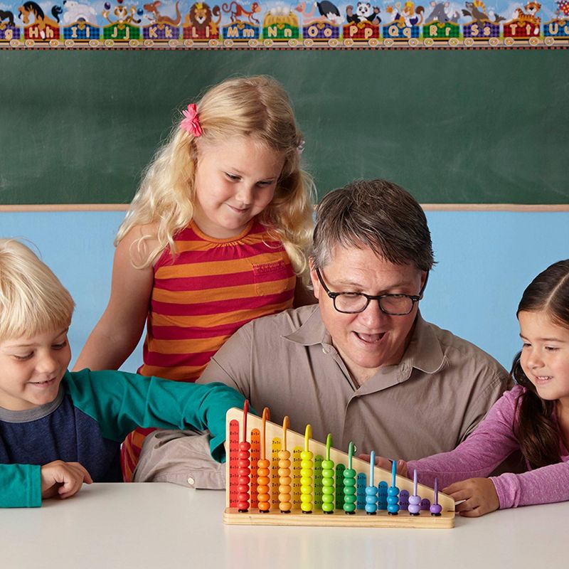 Melissa &#38; Doug Add &#38; Subtract Abacus - Educational Toy With 55 Colorful Beads and Sturdy Wooden Construction, 3 of 11