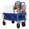 VisioGear Collapsible Wagons Carts with Wheels with Drink Holders for Shopping, Garden, Sports, Navy Blue, 35.43"*21.85"*39.17" - 4 of 4