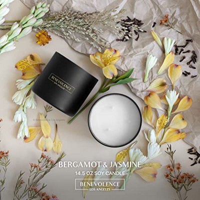 Matte Black Soy Wax Scented Jar Candle, 14.5 oz