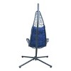Cushioned Rattan Wicker Hanging Chair with Stand - Blue - Algoma - image 4 of 4
