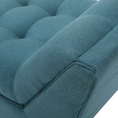 Gwyneth Dark Teal Polyester and Birch Fabric Bench
