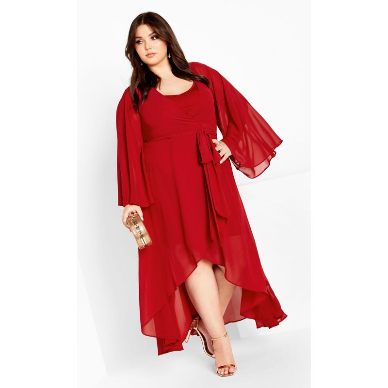 Women's Plus Size Fleetwood Maxi Dress - love red | CITY CHIC, 2 of 7