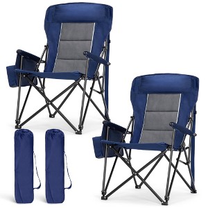 Captiva Designs Heavy Duty XL Camping Chair with Headrest, Cup Holder & Side Pocket, 500 lbs Capacity - 1 of 4