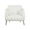 Luxury Furniture 1pc Accent Chair White Beautiful Boucle Upholstery Gold Finish Metal Legs Elegant Look - 2 of 4