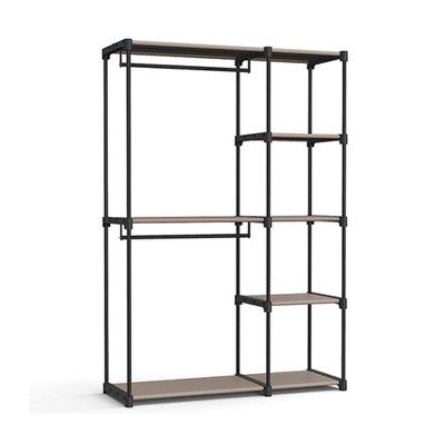 Vtec Trading Taupe Portable Freestanding Wardrobe Rack