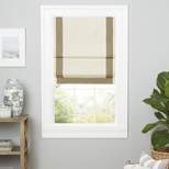 Exclusive Home Frontera 100% Blackout Roman Shade, 23"x64", Natural/Taupe