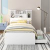 Whisen Twin Size LED Storage Platform Bed Frame with Open Shelves and Storage Drawers - 3 of 4