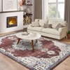 Washable Rug Vintage Oriental Distressed Rug Non Slip Non Shedding Rug Retro Medallion Foladable Rugs Low Pile Carpet for Bedroom Living Room Nursery - 2 of 4