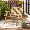 Tangkula Teak Wood Outdoor Reclining Chair w/Comfortable Backrest & Armrests for Patio - 3 of 4