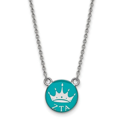 Black Bow Jewelry Sterling Silver Zeta Tau Alpha Greek Life Necklace 18 Inch