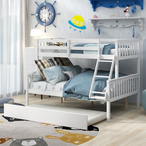 White bunk bed twin over deals full