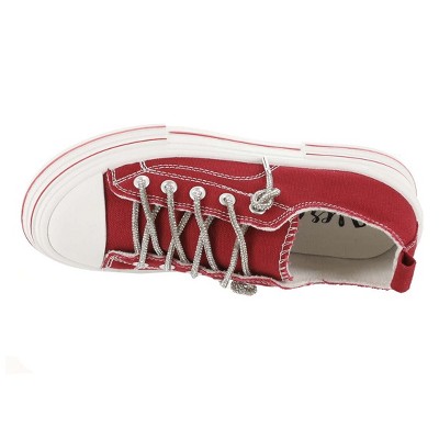 Женские кроссовки Very G Womens Aman Original Lace Up Canvas Sneaker with Sparkle Laces, Red (6) — фото 5